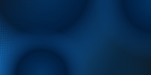 Dynamic particles 3D dark blue ball circle. Blurred lights vector abstract presentation background. Beautiful wave shaped array of glowing 3D circle.