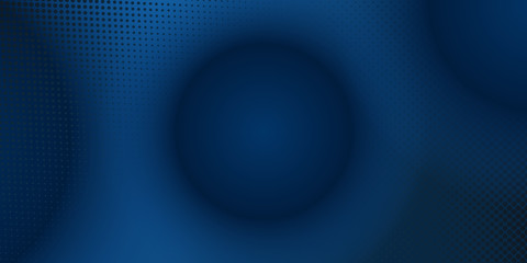 Dynamic particles 3D dark blue ball circle. Blurred lights vector abstract presentation background. Beautiful wave shaped array of glowing 3D circle.