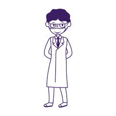 Fototapeta premium Isolated man doctor with mask vector design