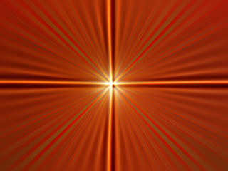 Abstract surface radial zoom blur of terra cotta, red, gold tones. Abstract terra cotta background with radial, radiating, converging lines.     