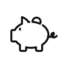 piggy bank icon, line style