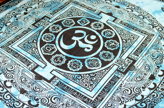 Hinduism om, aum, chakra, omkara is the holiest mantra, holiest sound, source or seed bija, the combination of sacred syllables, which form a nucleus of spiritual energy. Mandala, Thangka, Mantra