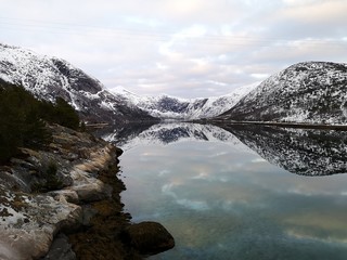 Norway, Nord, winter, mountains, fiord, fjord, water, landskape, snow, nature