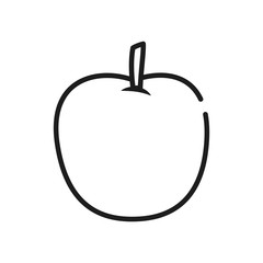 fruits and vegetables concept, apple icon, line style