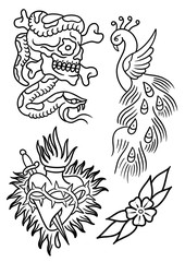 tribal tattoo set