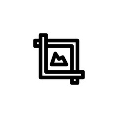 Crop Image User Interface Outline Icon Logo Vector Illustration
