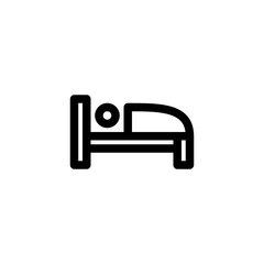 Hotel User Interface Outline Icon Logo Vector Illustration
