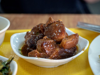 Delicious asian street food in the philippines island of coron including bbq pork