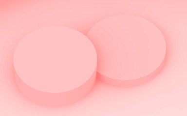 3d pink cylinder podium minimal studio background. Abstract 3d geometric shape object illustration render. Display for valentine product.