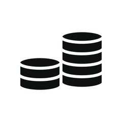 money coins stack, silhouette style