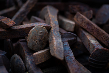 Old Rusty Railroad Spikes