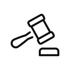 law gavel icon, line style