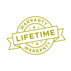 lifetime warranty label logo flat icon