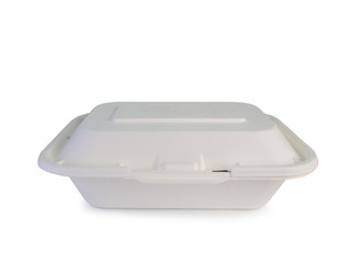 foam food container on white background. (clipping path)