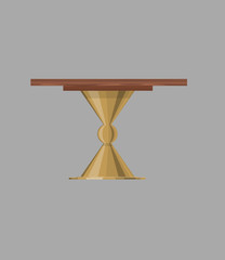 Mid century brass table illustration