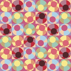 Beautiful of Colorful Circle, Reapeated, Abstract, Illustrator Pattern Wallpaper. Image for Printing on Paper, Wallpaper or Background, Covers, Fabrics