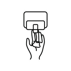 soap dispenser and hand icon, line style