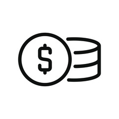 money coins icon, line style