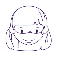 Isolated woman with mask vector design