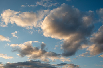 Naklejka na ściany i meble Evening summer sky with clouds