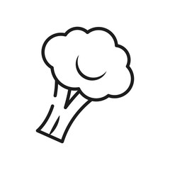vegetables and fruits concept, broccoli icon, line style
