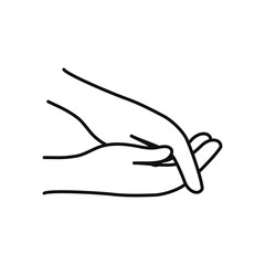 hands with cleaning gesture icon, line style