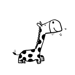 cute hand drawn doodle giraffe illustration with cartoon style