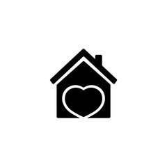House of love icon, graphic design template, stay home, vector illustration