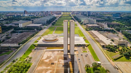 Foto op Canvas Congresso Nacional National Congress Brasília Praça dos 3 Poderes Eixo Monumental Asa Norte Asa Sul Brasilia Brasil Brazil Plano Piloto © Davi Fernandes