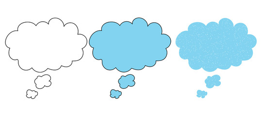 speech bubbles vector design. black and white. digital hand drawn. grain texture