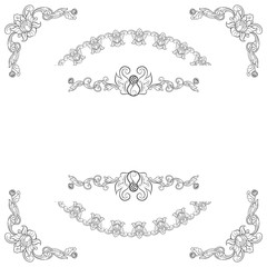 Classic Vitage Wedding Vector Ornaments frames Separator elements for Classic Vintage Wedding Invitation