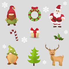 Set of cute christmas characters