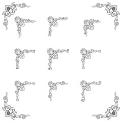 Classic Vitage Wedding Vector Ornaments frames Separator elements for Classic Vintage Wedding Invitation