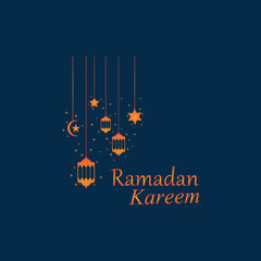 Fototapeta premium Hanging Islamic Lantern Decorative Ramadan Kareem Background
