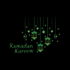 Obraz premium Hanging Islamic Lantern Decorative Ramadan Kareem Background