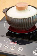 인덕션과 냄비를 이용해 요리하다