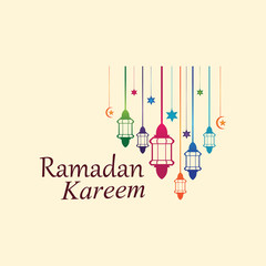 Hanging Islamic Lantern Decorative Ramadan Kareem Background