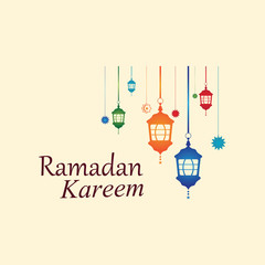Hanging Islamic Lantern Decorative Ramadan Kareem Background