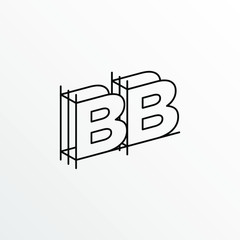 Initial Letter BB with Architecture Graphic Logo Design