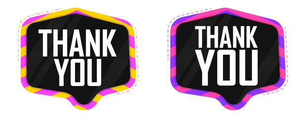 Thank You, banner design template, vector illustration