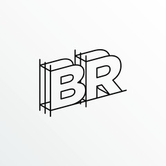 Initial Letter BR with Architecture Graphic Logo Design
