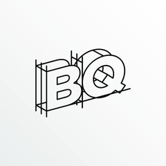 Initial Letter BQ with Architecture Graphic Logo Design
