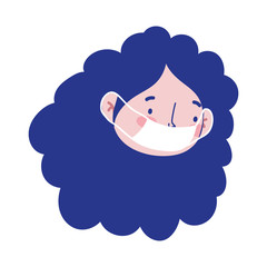 Woman with mask vector design