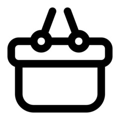 Supermarket basket. Icon with outline style, perfect pixels and base size of 32x32 px. Suitable for website design, logos, applications and UI.