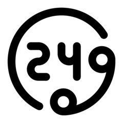 24 hours support. Icon with outline style, perfect pixels and base size of 32x32 px. Suitable for website design, logos, applications and UI.