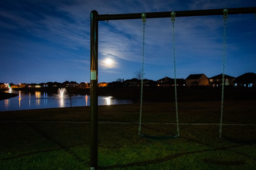 Fototapeta na wymiar Swings in the park