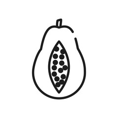 fruits and vegetables concept, pawpaw icon, line style