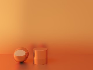 3d rendering of modern abstract geometric shapes with metal materials.