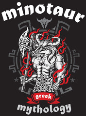 Minotaur greek mythology graphic
