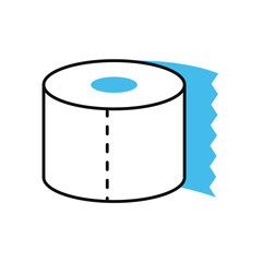 toilet paper icon, half color half line style